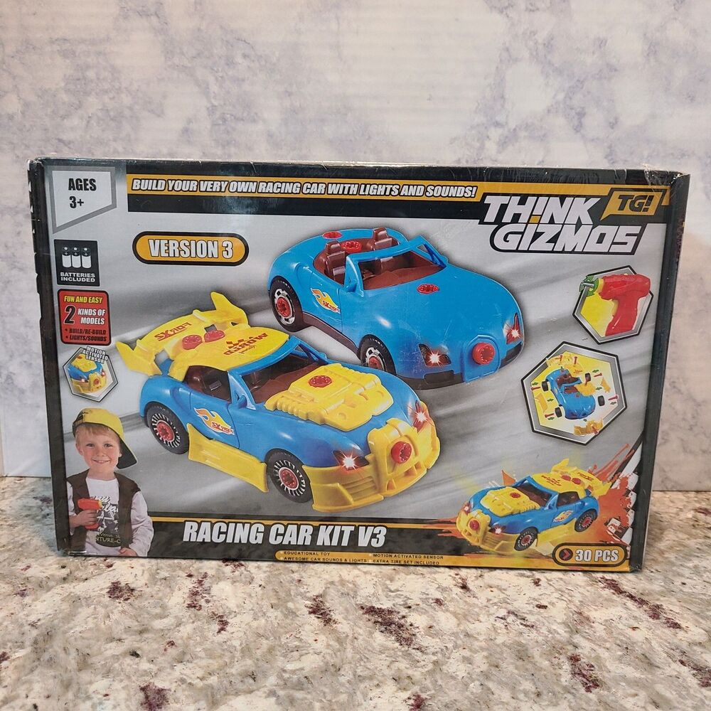 Think Gizmos Construction Racing Car Kit V3 Toy w/ Lights Sounds  Factory Sealed